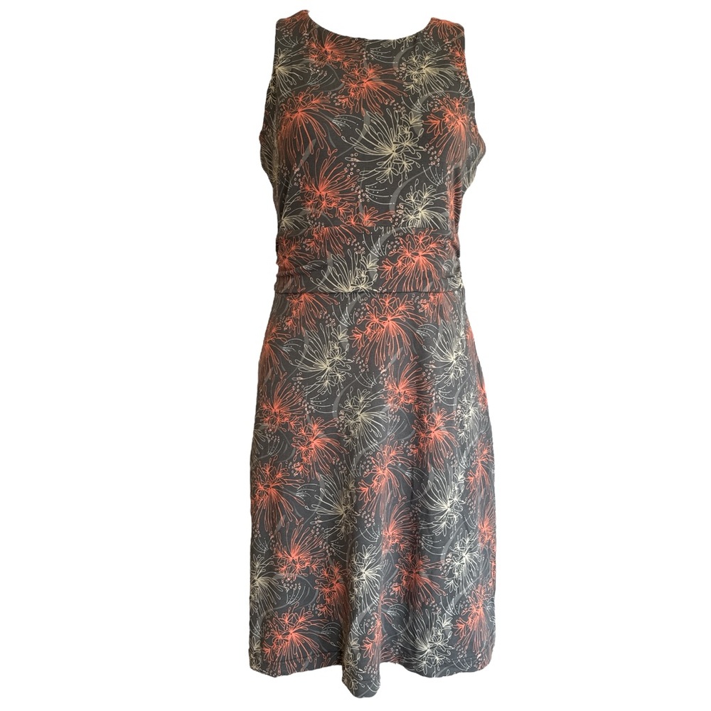 Kuhl Floral Midi Dress - Charcoal and Coral